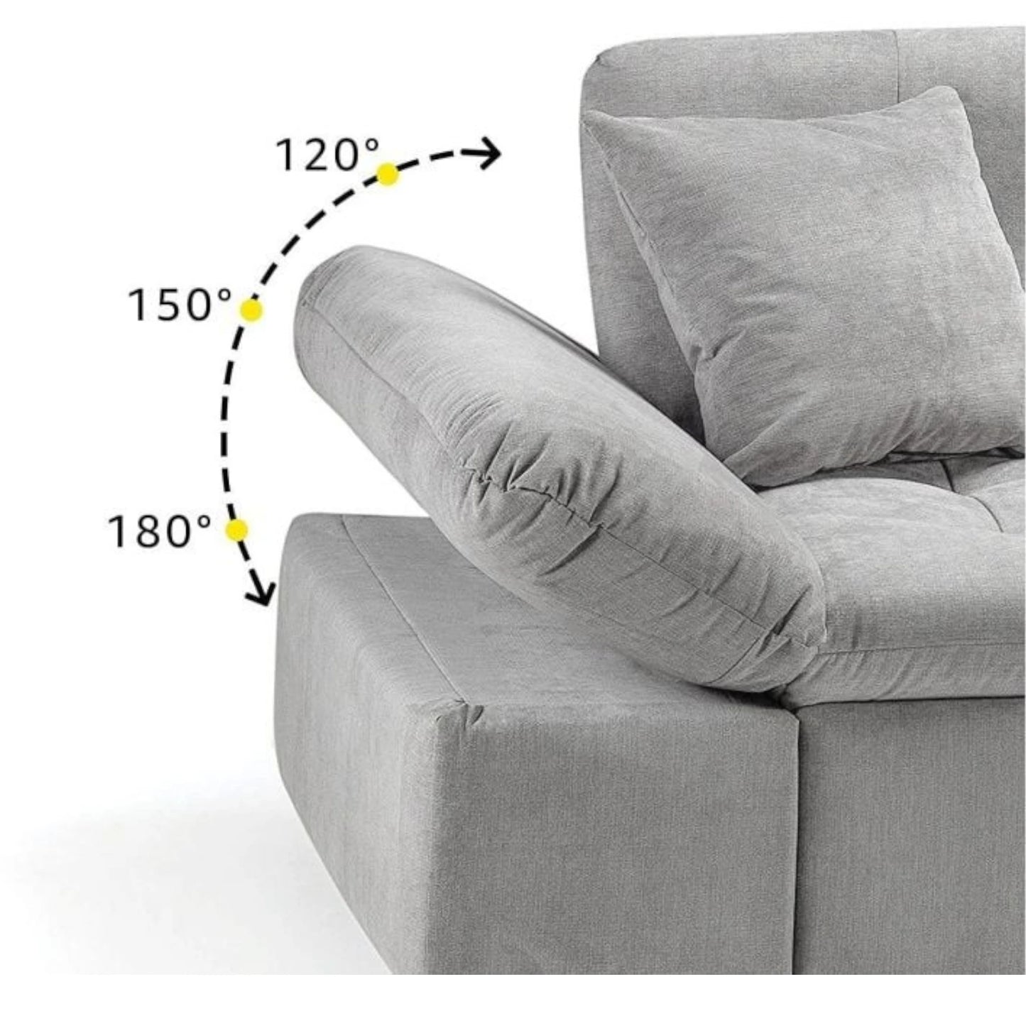 Bergen Grey Right Hand Facing U-Shape Corner Sofa Bed