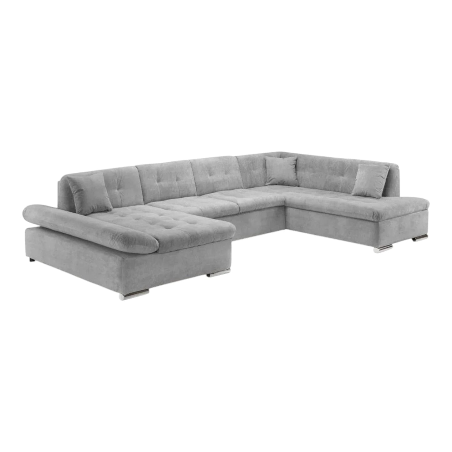 Bergen Grey Right Hand Facing U-Shape Corner Sofa Bed