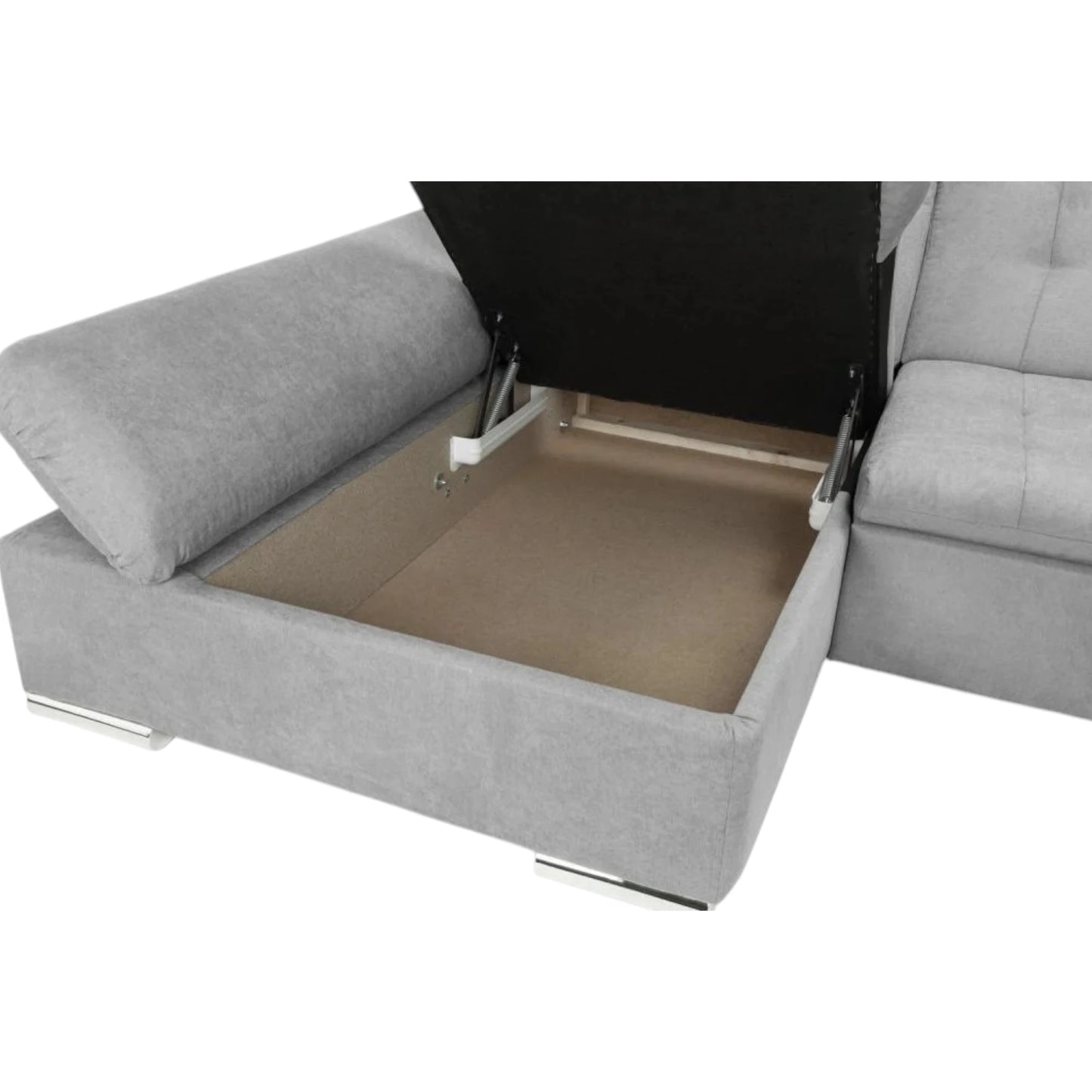 Bergen Grey Right Hand Facing U-Shape Corner Sofa Bed