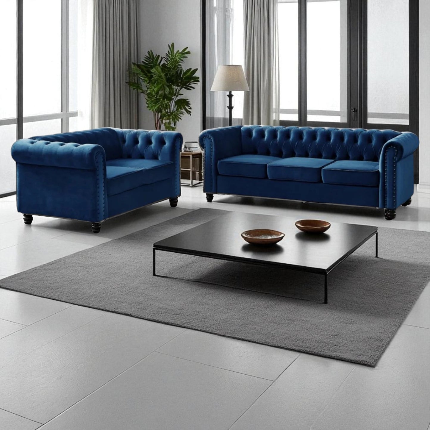 Chesterfield Velvet 3+2 Sofa Set