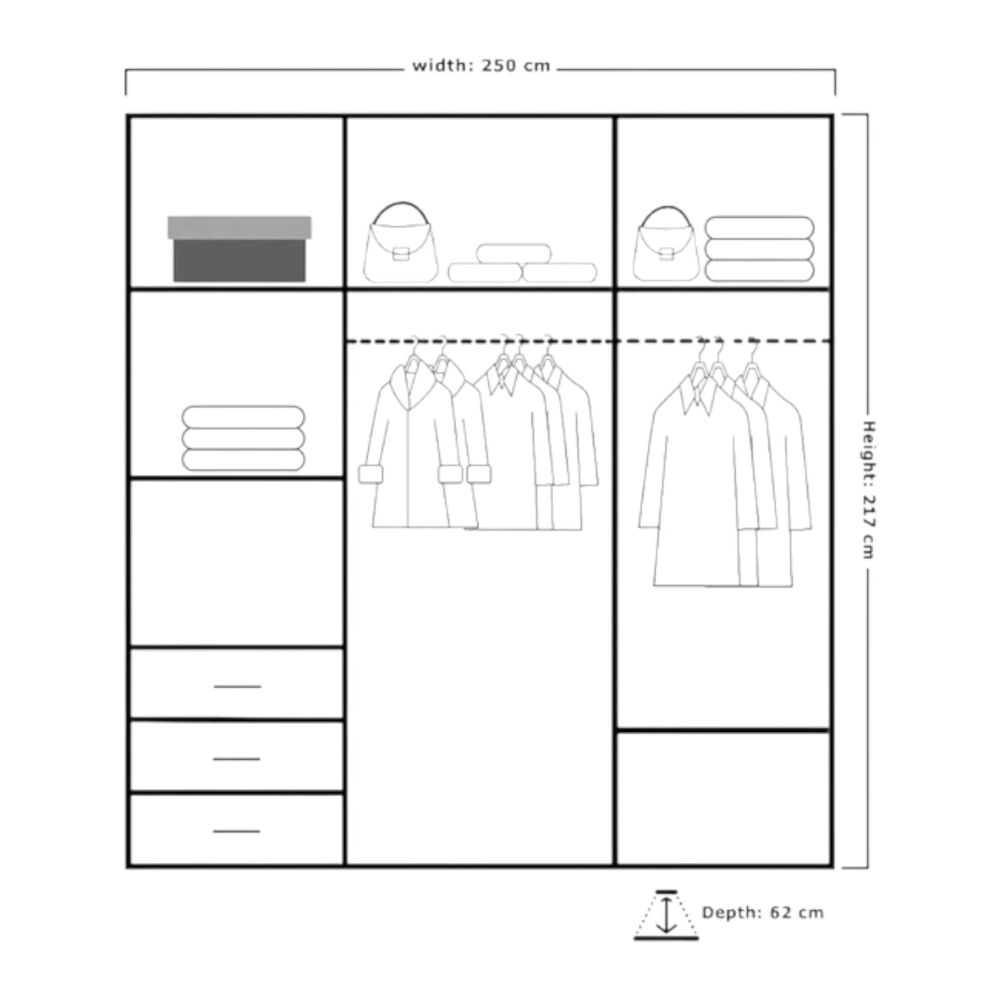 Collin Votan White Sliding Door Wardrobe
