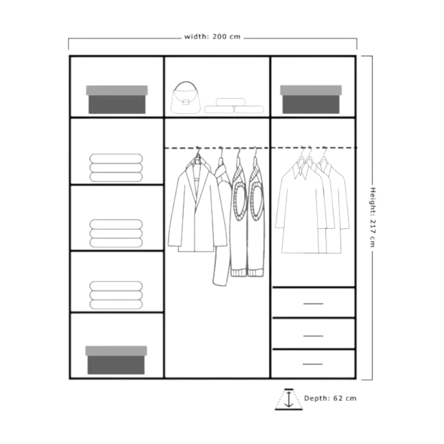 Collin Votan White Sliding Door Wardrobe