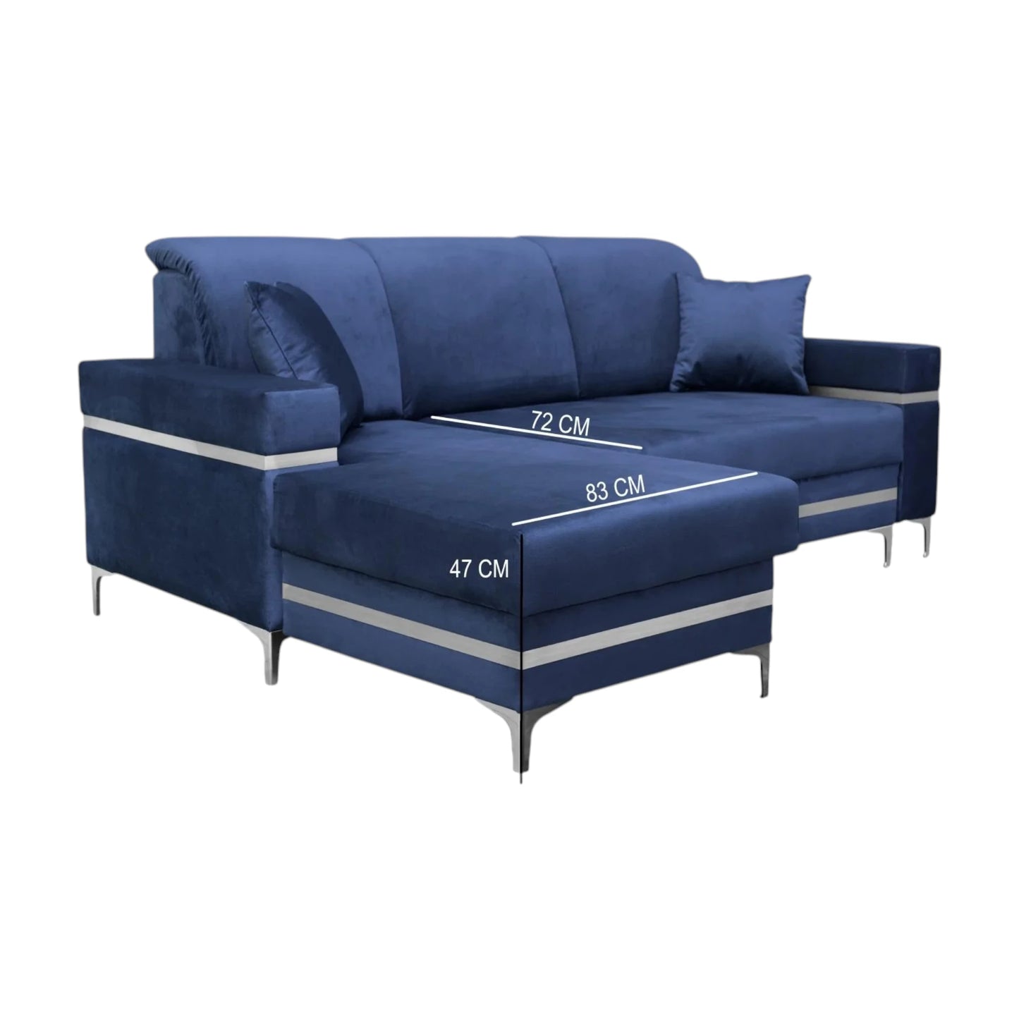 Florence Blue Gold Corner Sofa Bed