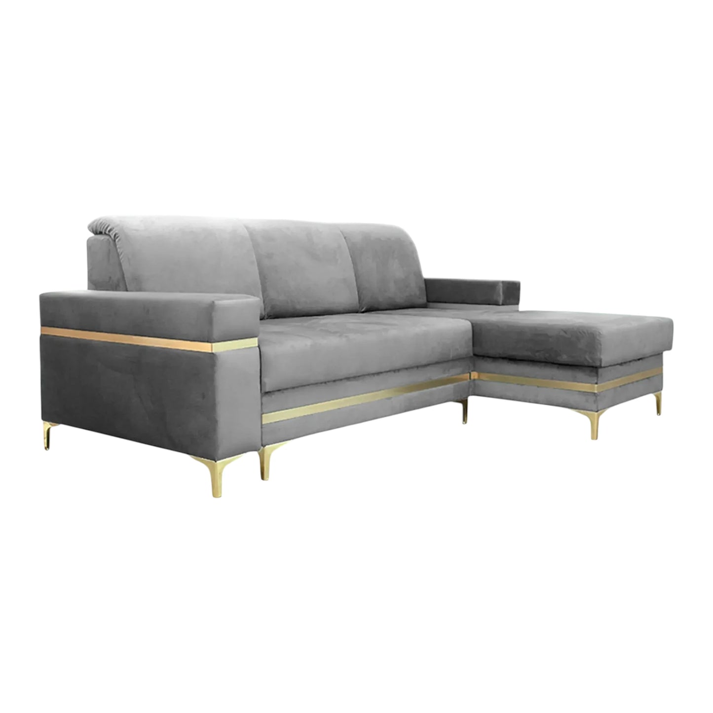 Florence Blue Gold Corner Sofa Bed