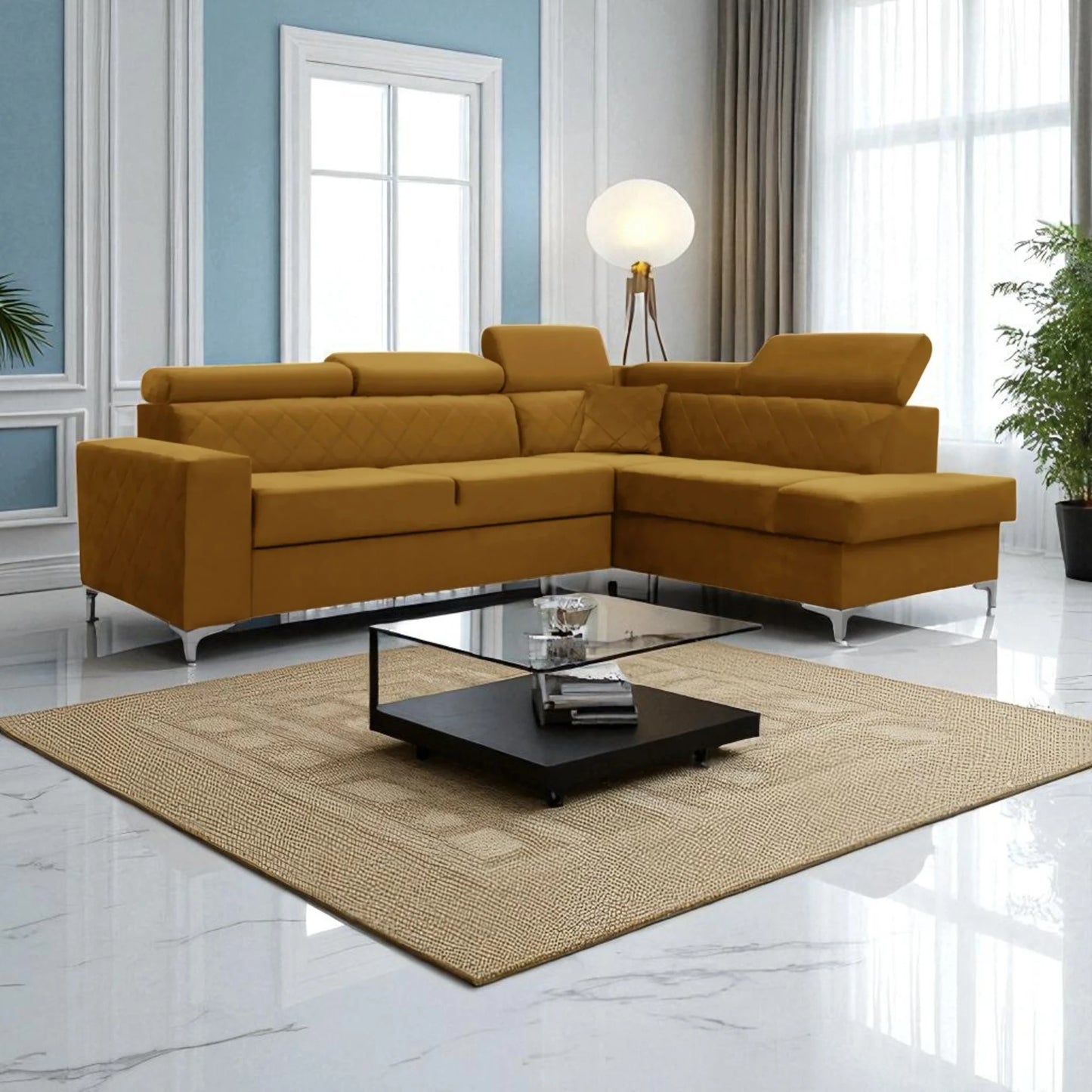 Gloss Corner Sofa Bed