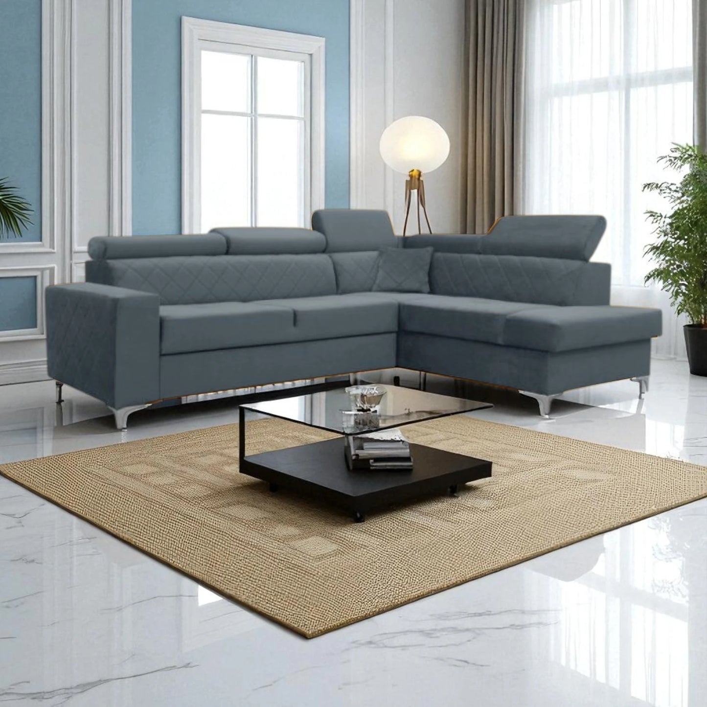 Gloss Corner Sofa Bed