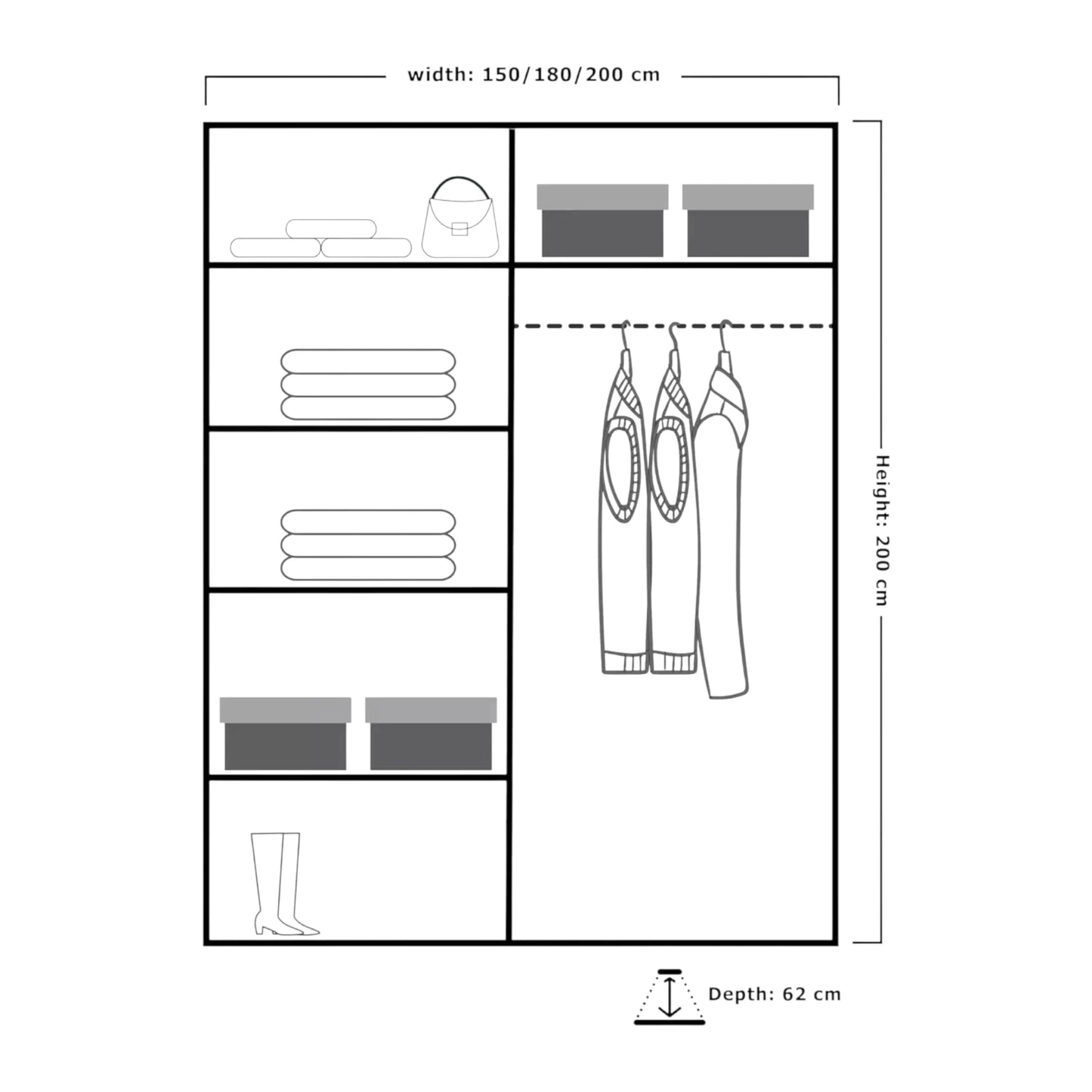 Infinity High Gloss Sliding Door Wardrobe