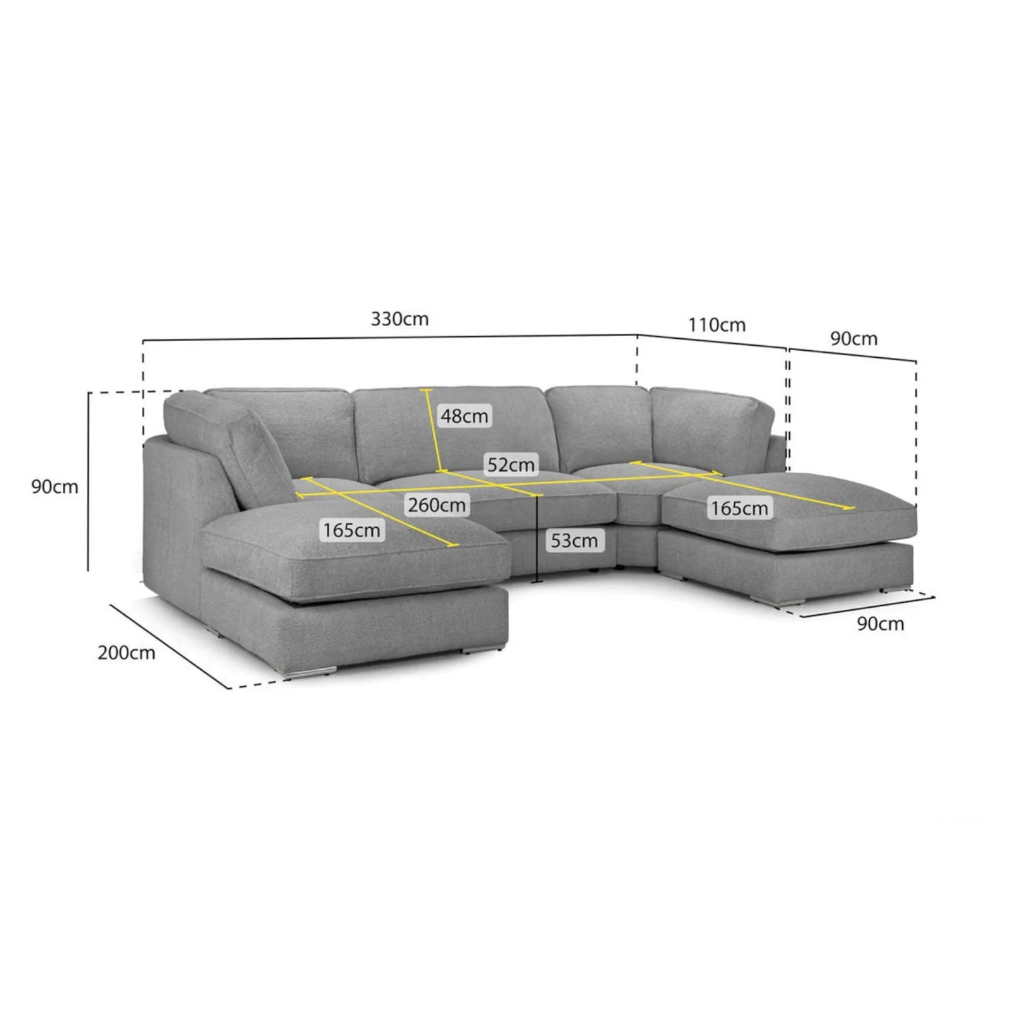 Inga U-Shape Corner Sofa Bed