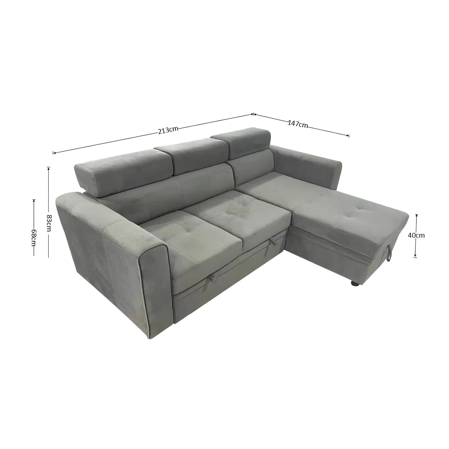 Luca Corner Sofa Bed with Storage