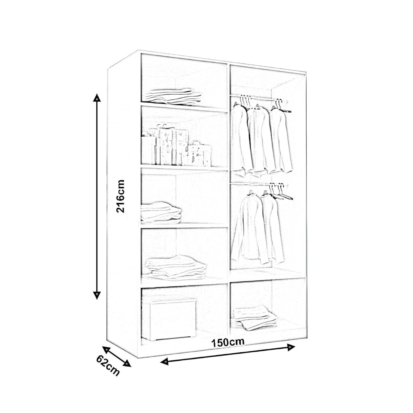 Lyon Mirrored Sliding Door Wardrobe