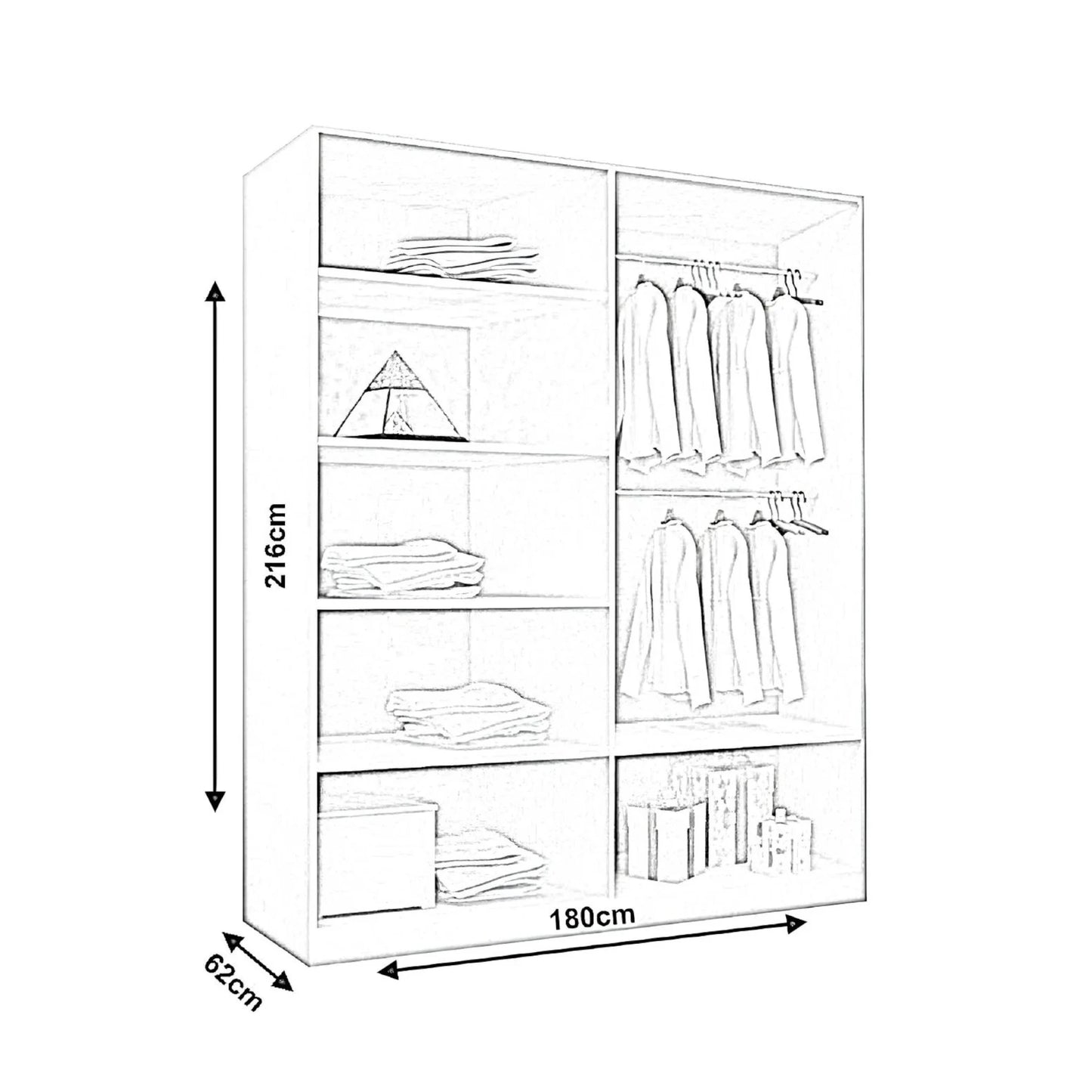 Lyon Mirrored Sliding Door Wardrobe