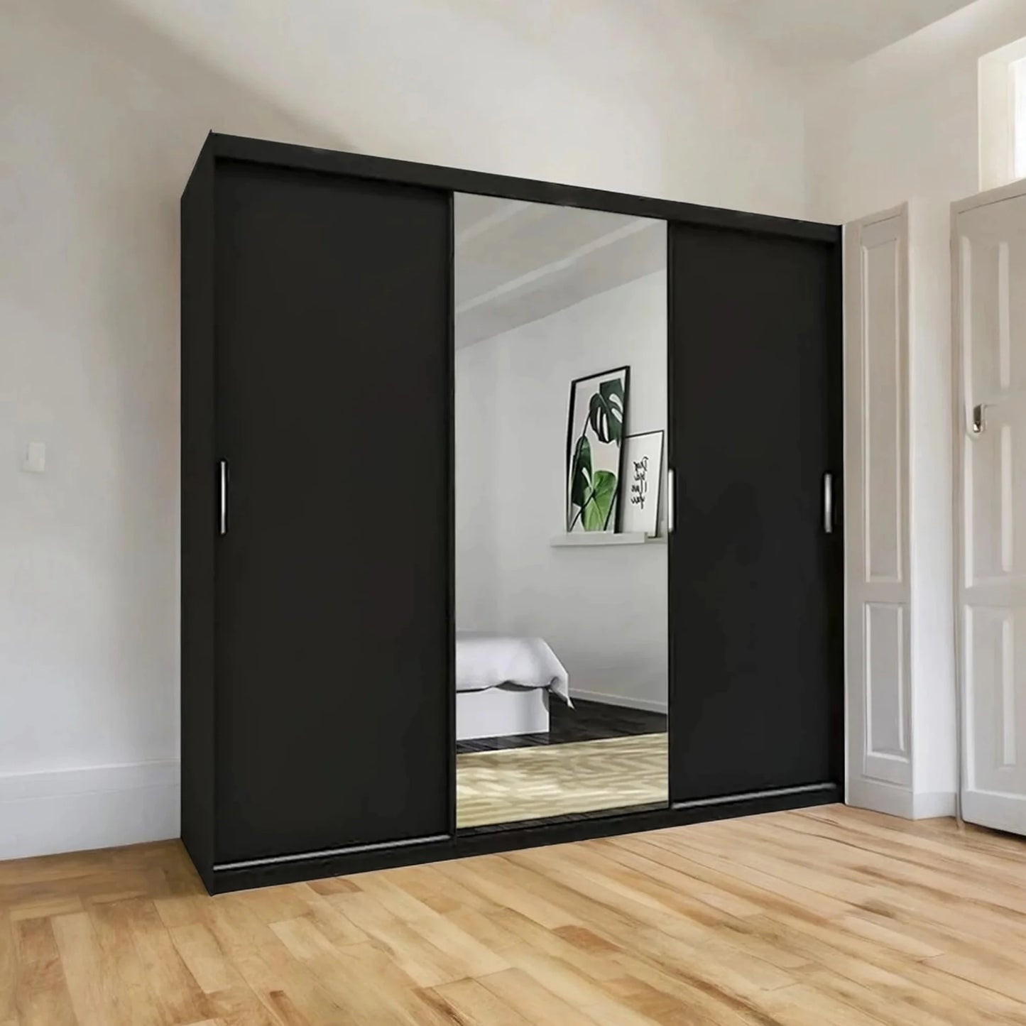 Miami 3 Door Sliding Door Mirrored Wardrobe