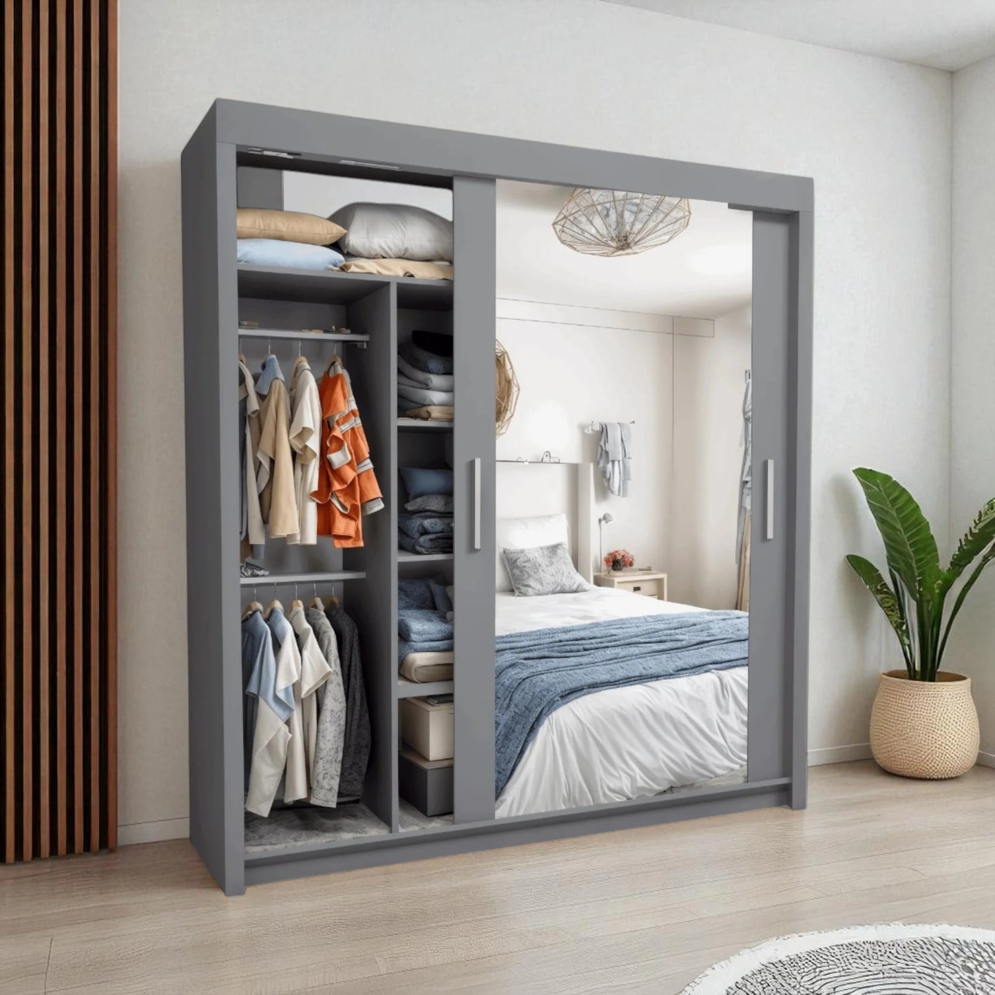 Milan Sliding Mirror Wardrobe