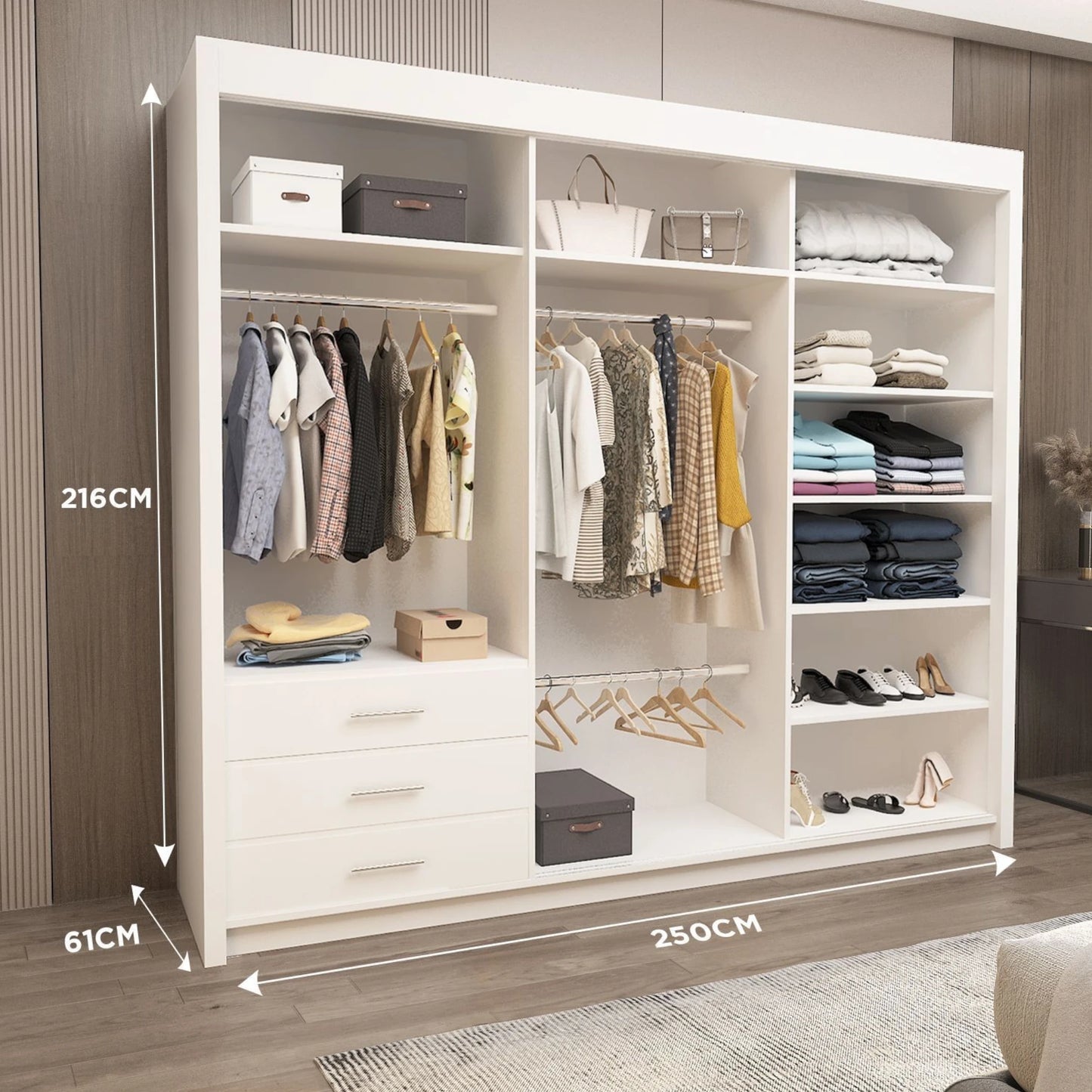 Milan Sliding Mirror Wardrobe