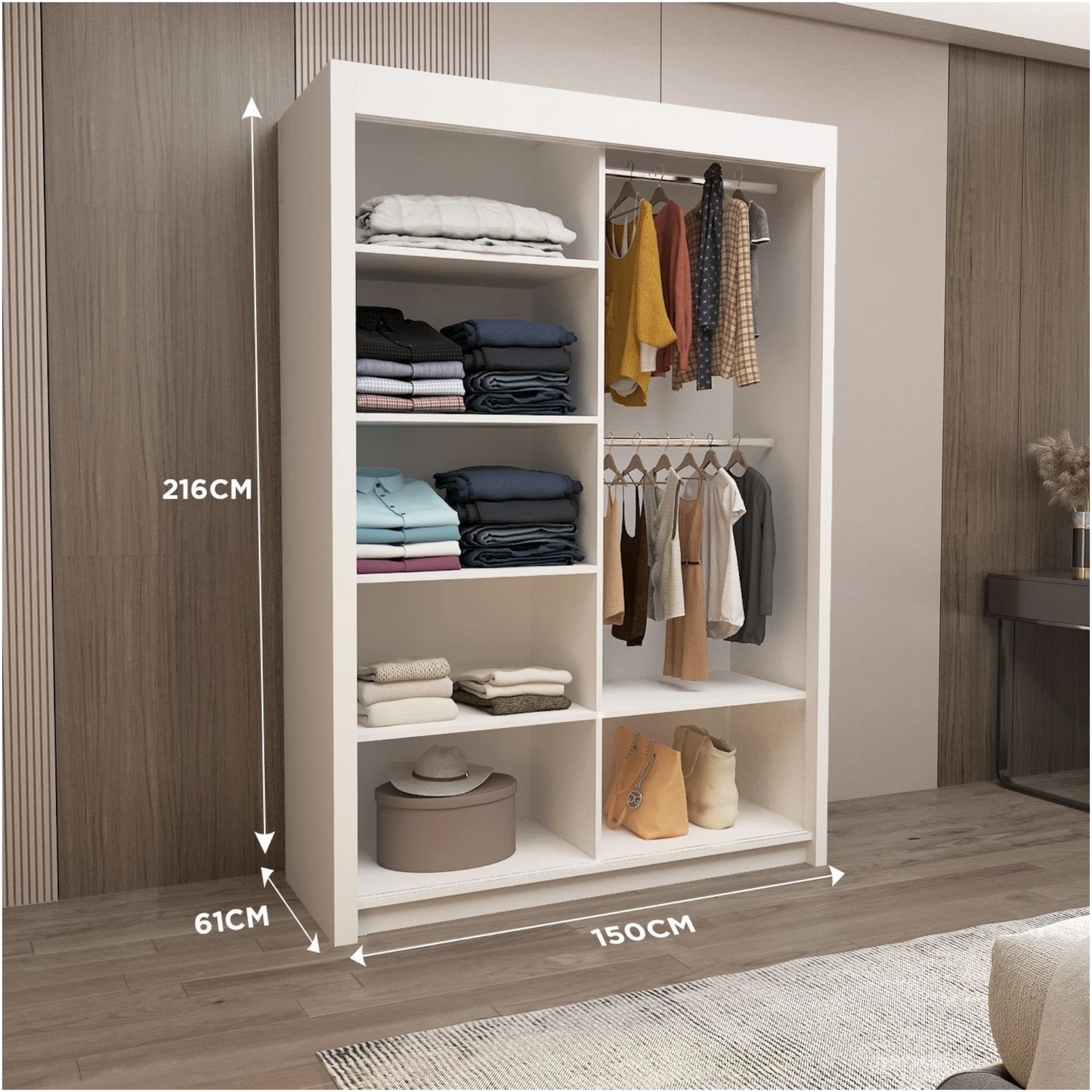 Milan Sliding Mirror Wardrobe