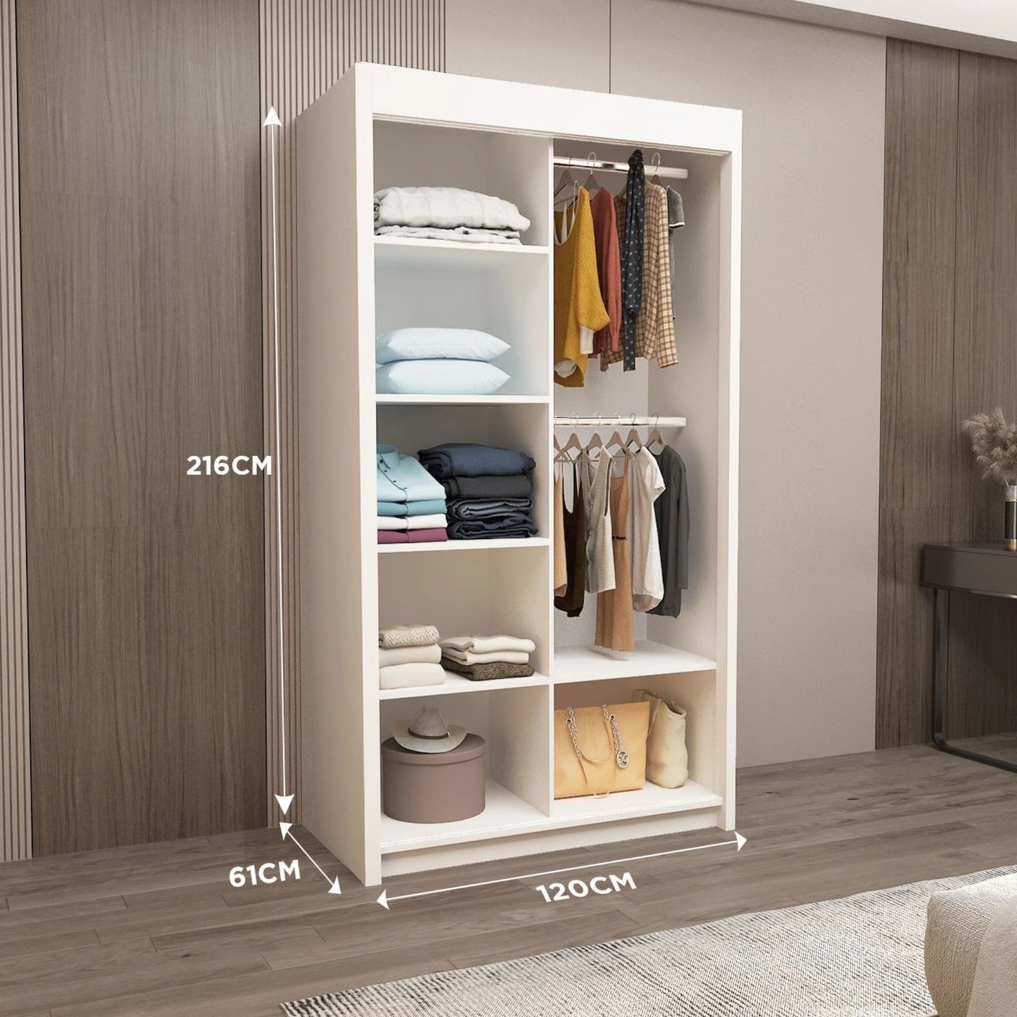 Milan Sliding Mirror Wardrobe