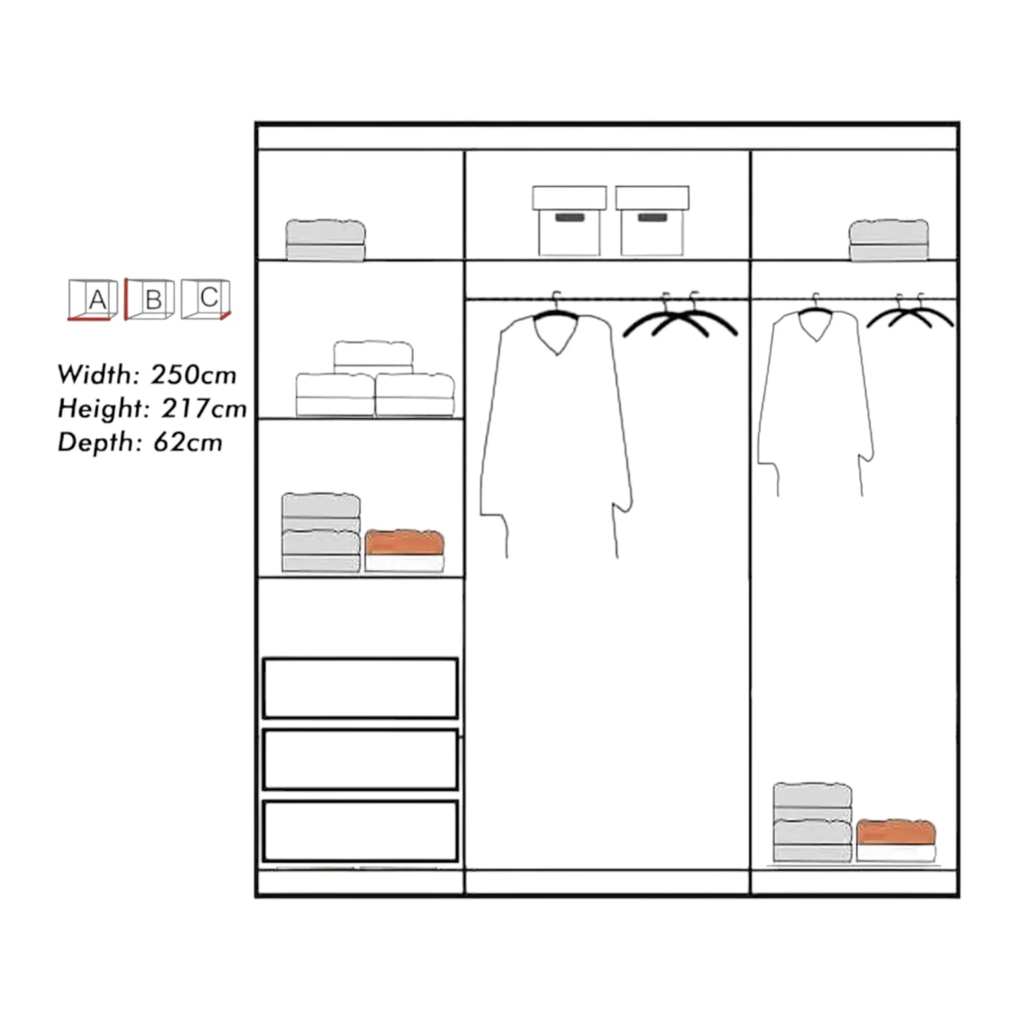 Pestro Sliding Door Wardrobe