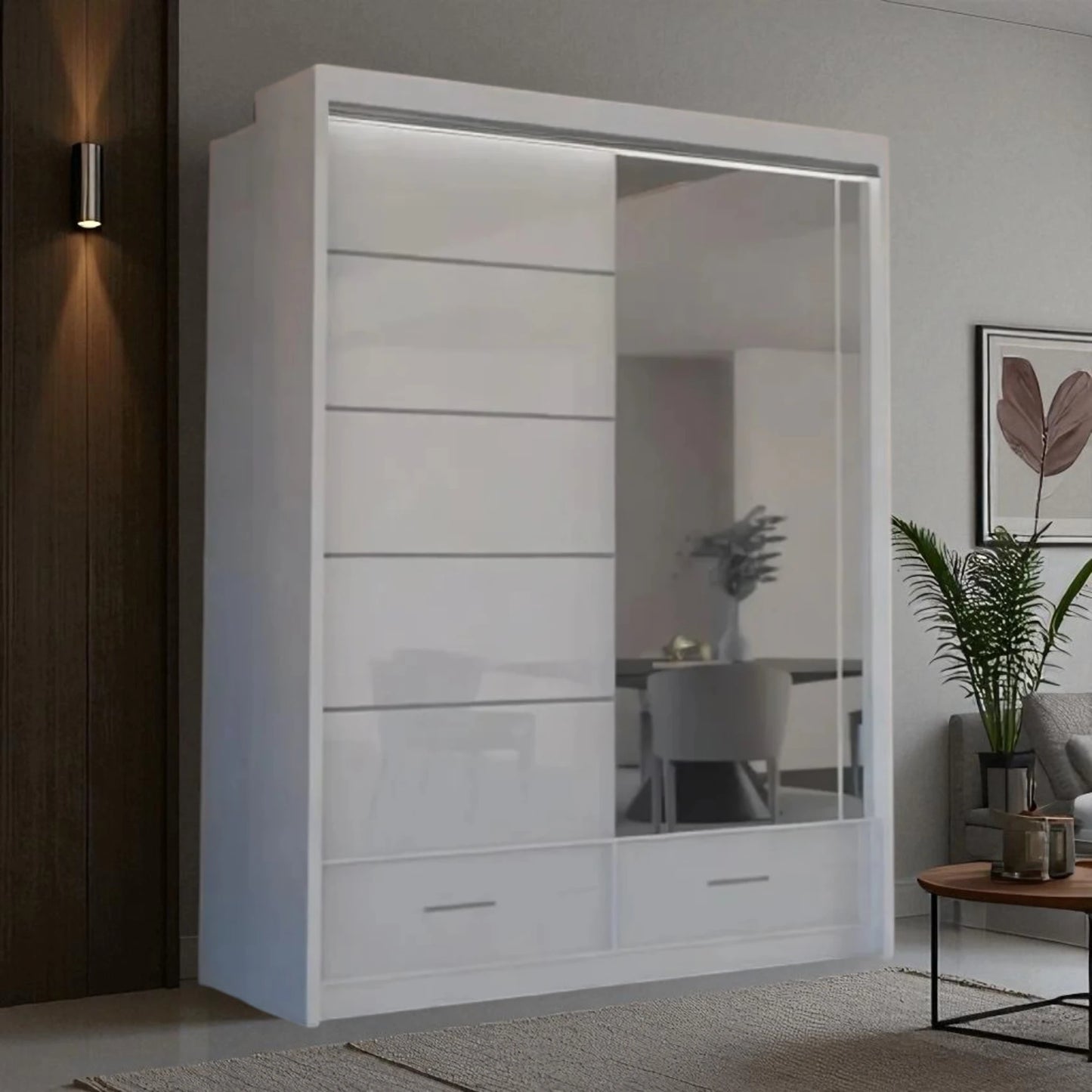 Sycylia High Gloss Sliding Door Wardrobe