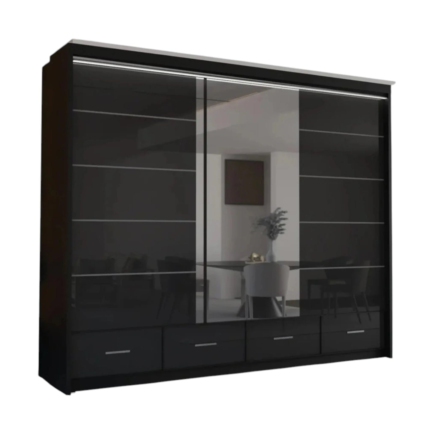 Sycylia High Gloss Sliding Door Wardrobe