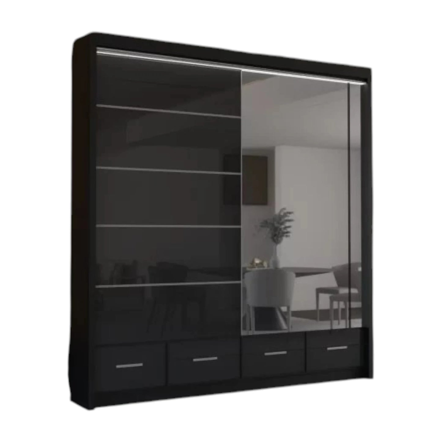 Sycylia High Gloss Sliding Door Wardrobe