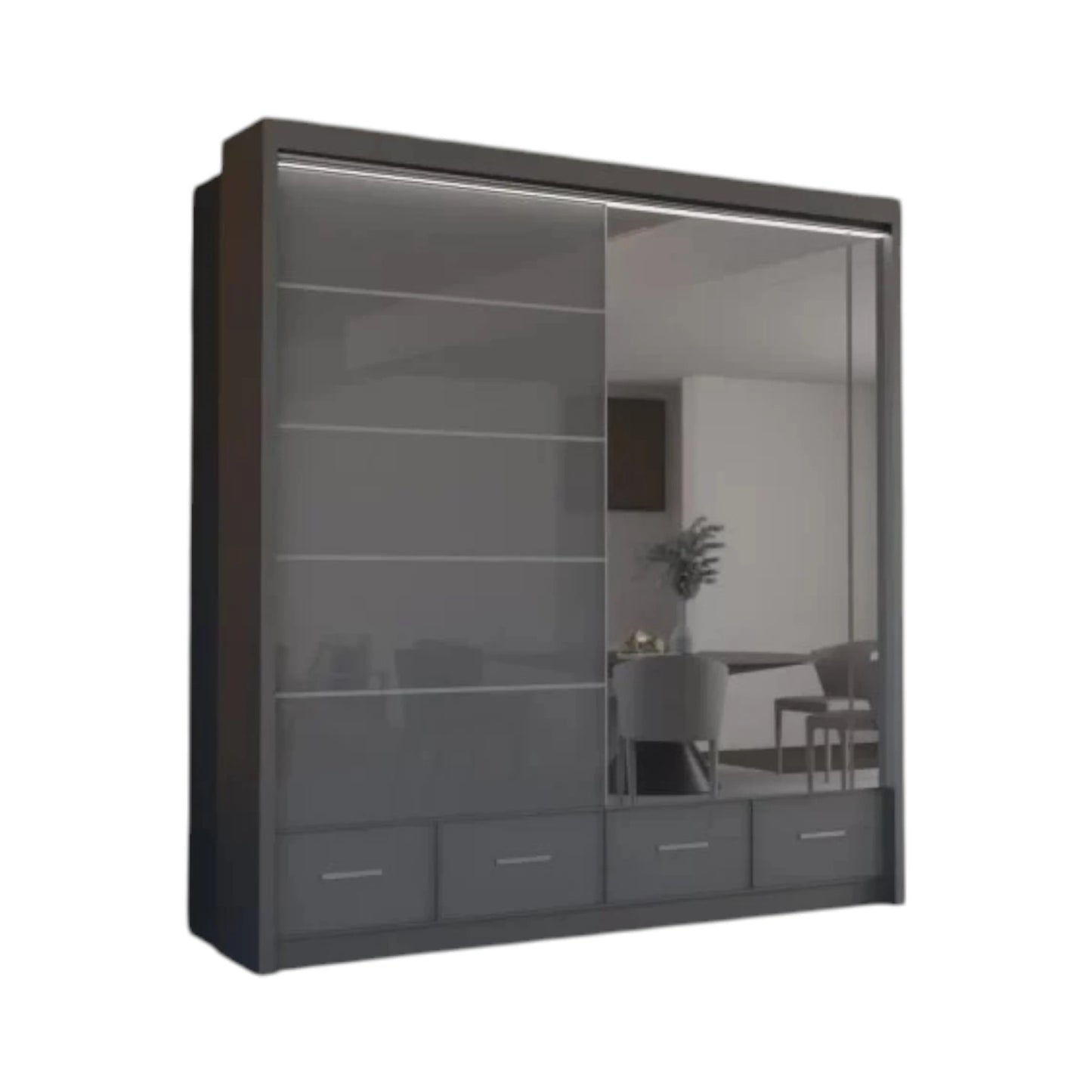 Sycylia High Gloss Sliding Door Wardrobe