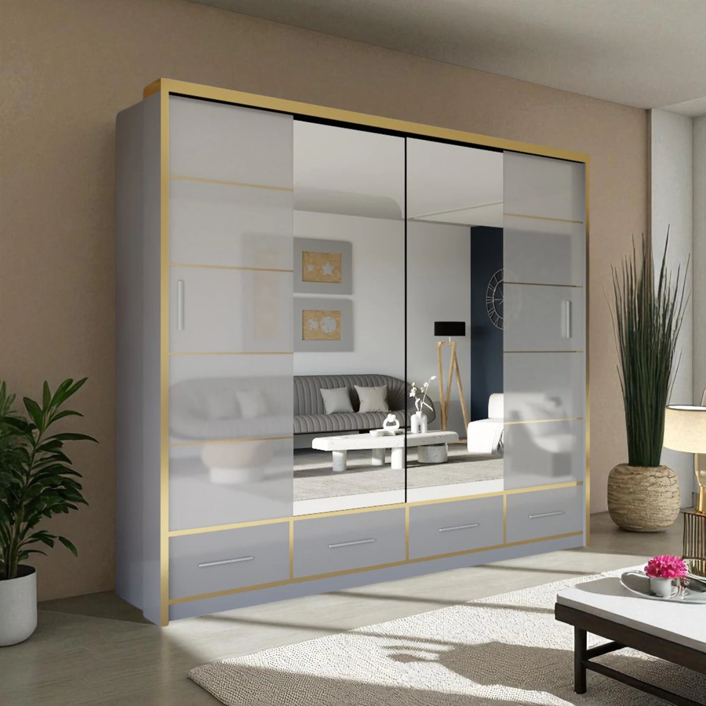 Sydney High Gloss Sliding Wardrobe