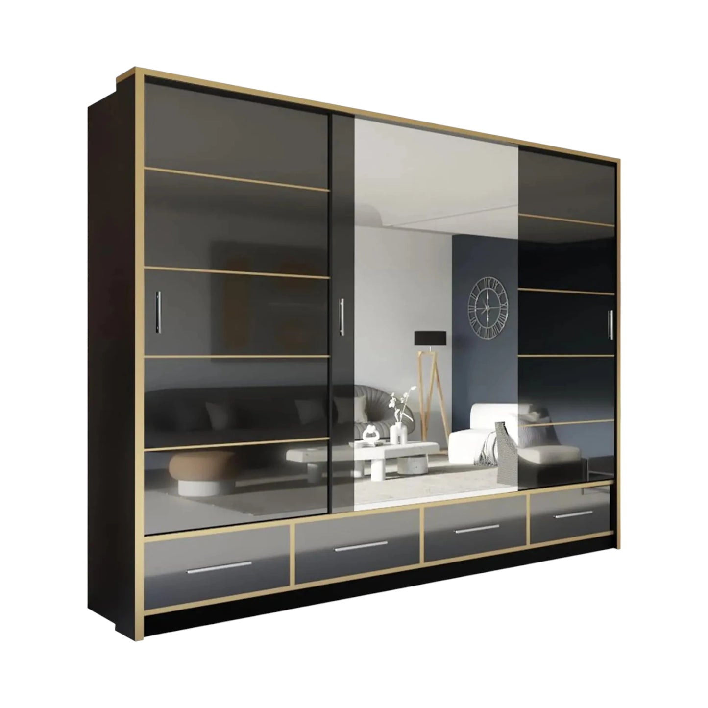 Sydney High Gloss Sliding Wardrobe