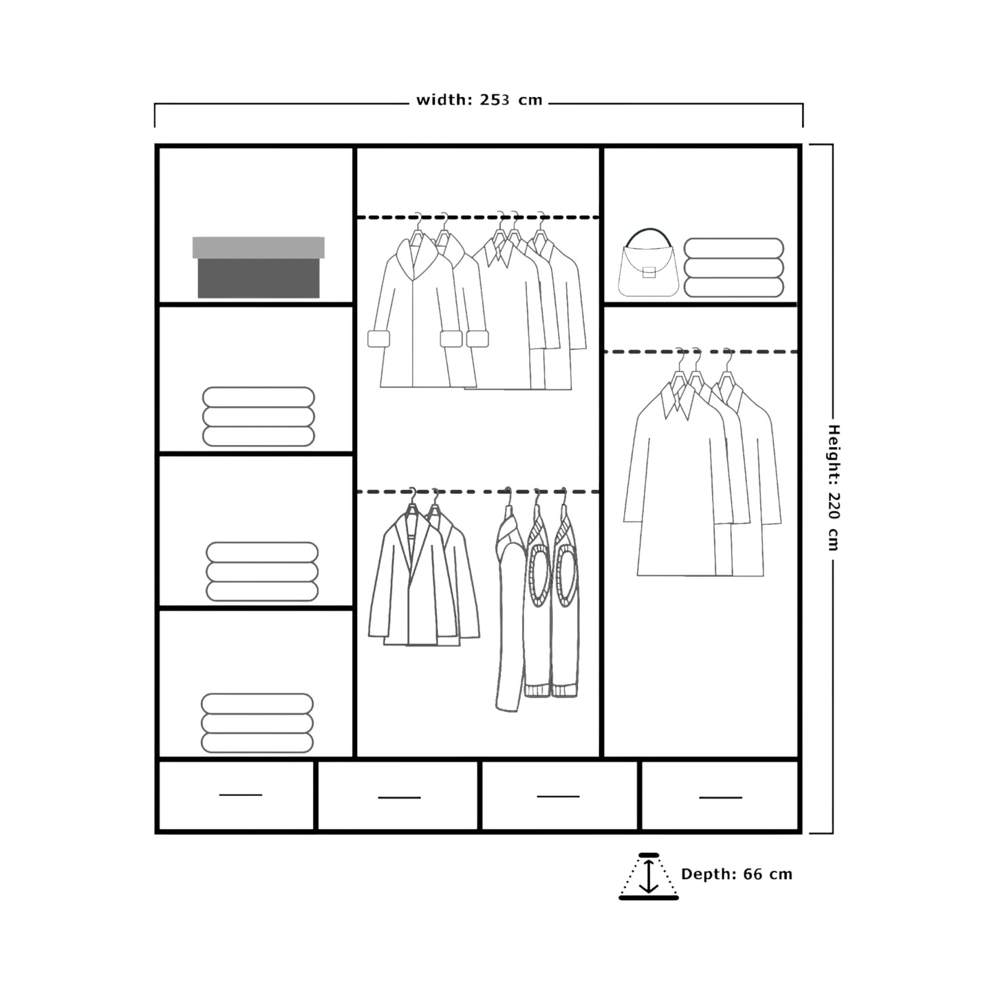Sydney High Gloss Sliding Wardrobe