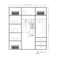 Collin Votan White Sliding Door Wardrobe
