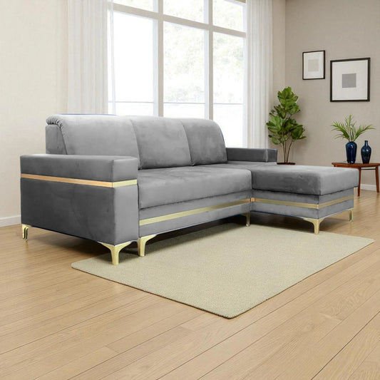 Florence Blue Gold Corner Sofa Bed
