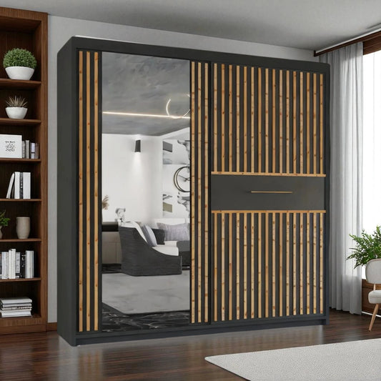 Lyllie Grey Sliding Door Wardrobe