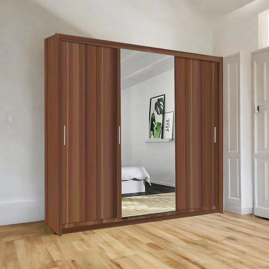 Miami 3 Door Sliding Door Mirrored Wardrobe