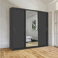 Miami 3 Door Sliding Door Mirrored Wardrobe