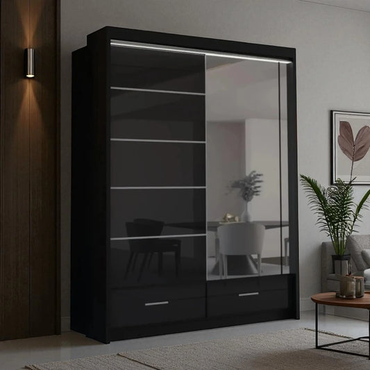 Sycylia High Gloss Sliding Door Wardrobe